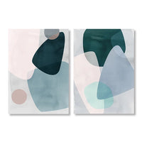 Abstract Blue and Pink Shades Canvas Wall Print