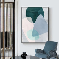 Abstract Blue and Pink Shades Canvas Wall Print