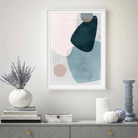 Abstract Blue and Pink Shades Canvas Wall Print