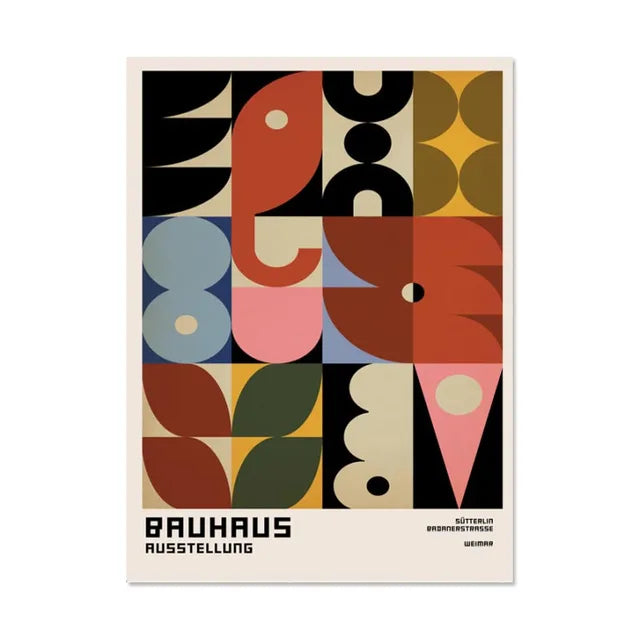 Bauhaus Abstract Geometry Canvas Wall Prints