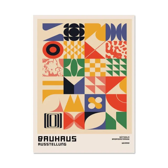 Bauhaus Abstract Geometry Canvas Wall Prints