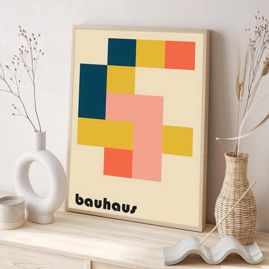 Bauhaus Abstract Geometry Canvas Wall Prints