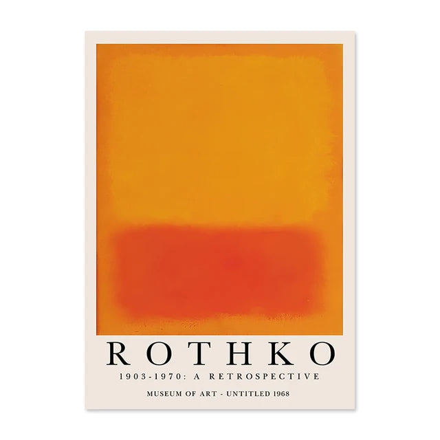 Abstract Rothko Artwork Mid Century Modern Posters Yellow Canvas Painting Print Wall Art Picture Living Room Interior Home Decor