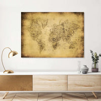 Antique Ancient History Map of the World Canvas Print