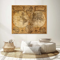 Antique Ancient History Map of the World Canvas Print