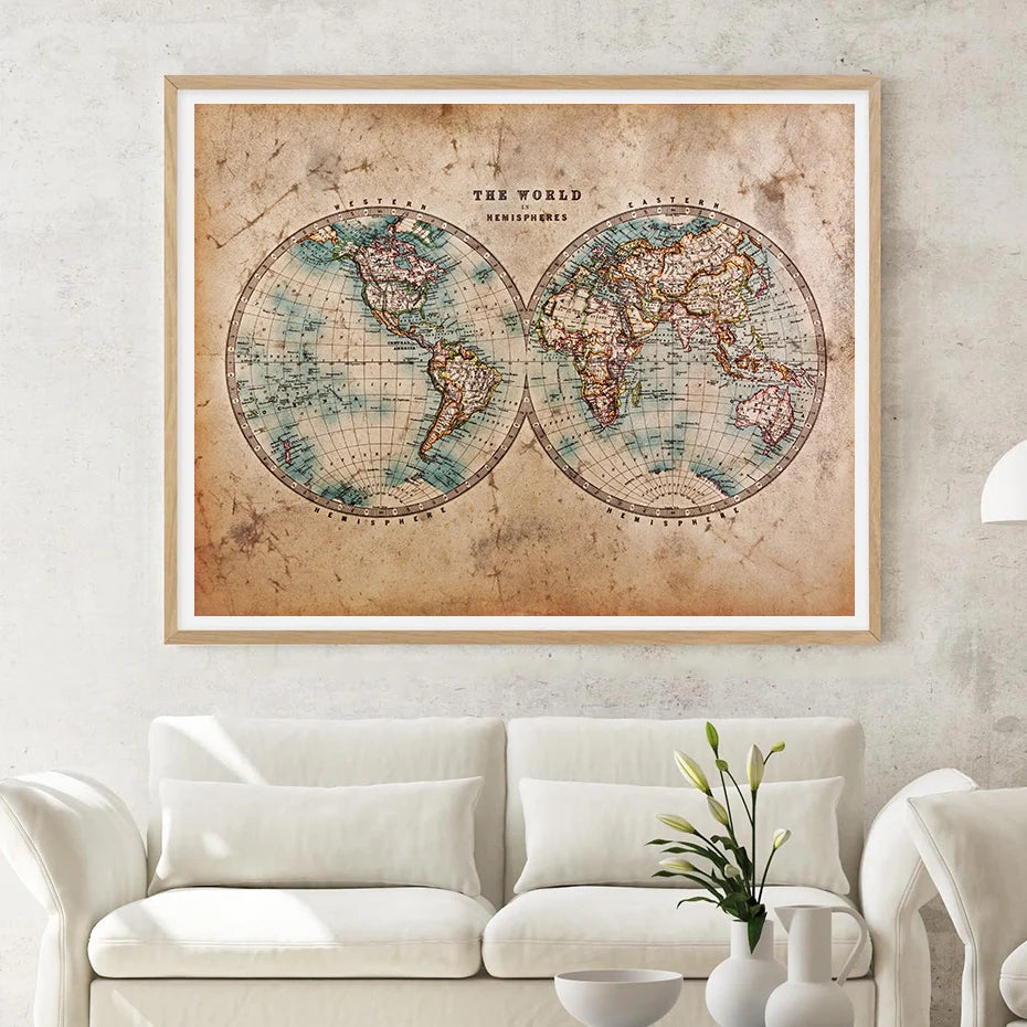 Antique Ancient History Map of the World Canvas Print