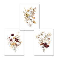 Boho Wildflower Watercolor Canvas Wall Prints