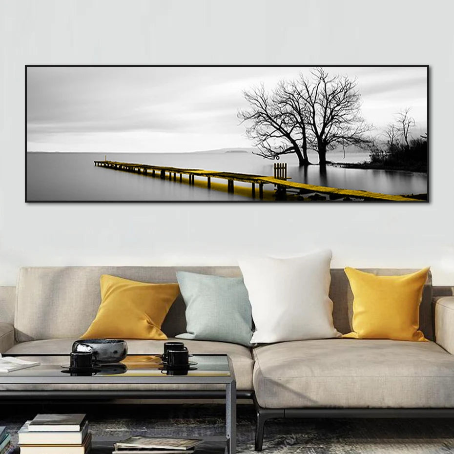 Calm Lakeside Long Canvas Wall Prints