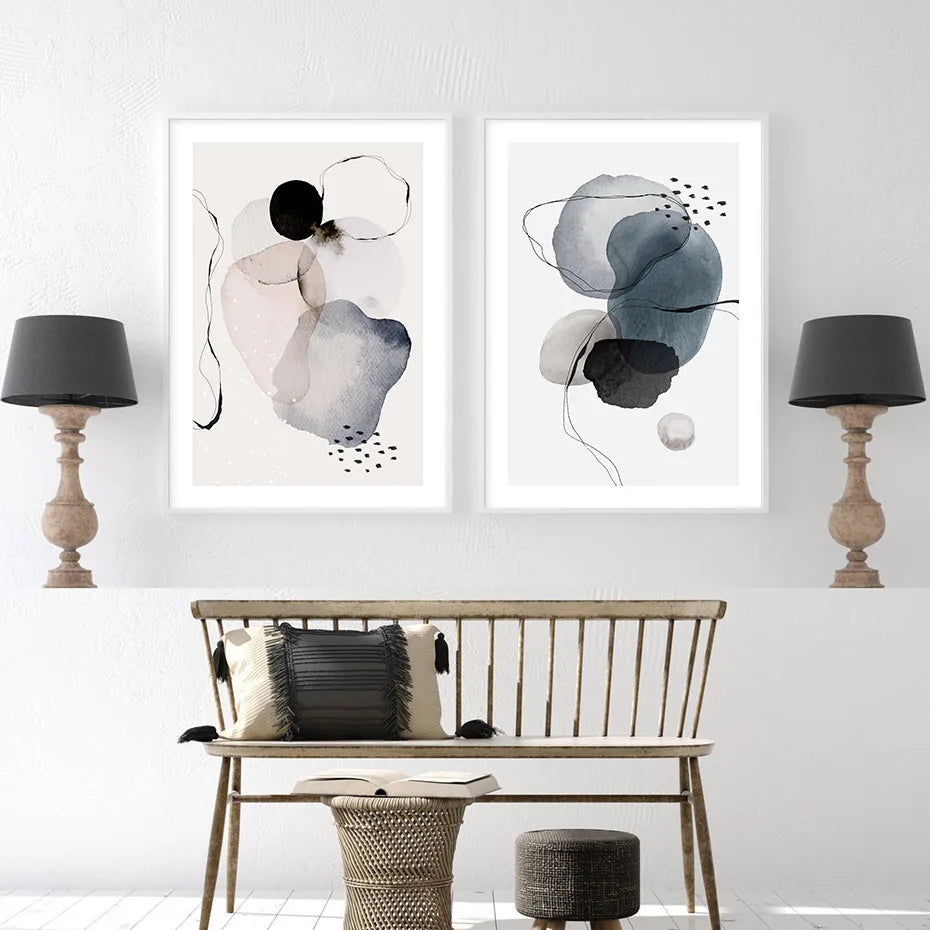 Watercolor Circles Canvas Wall Prints