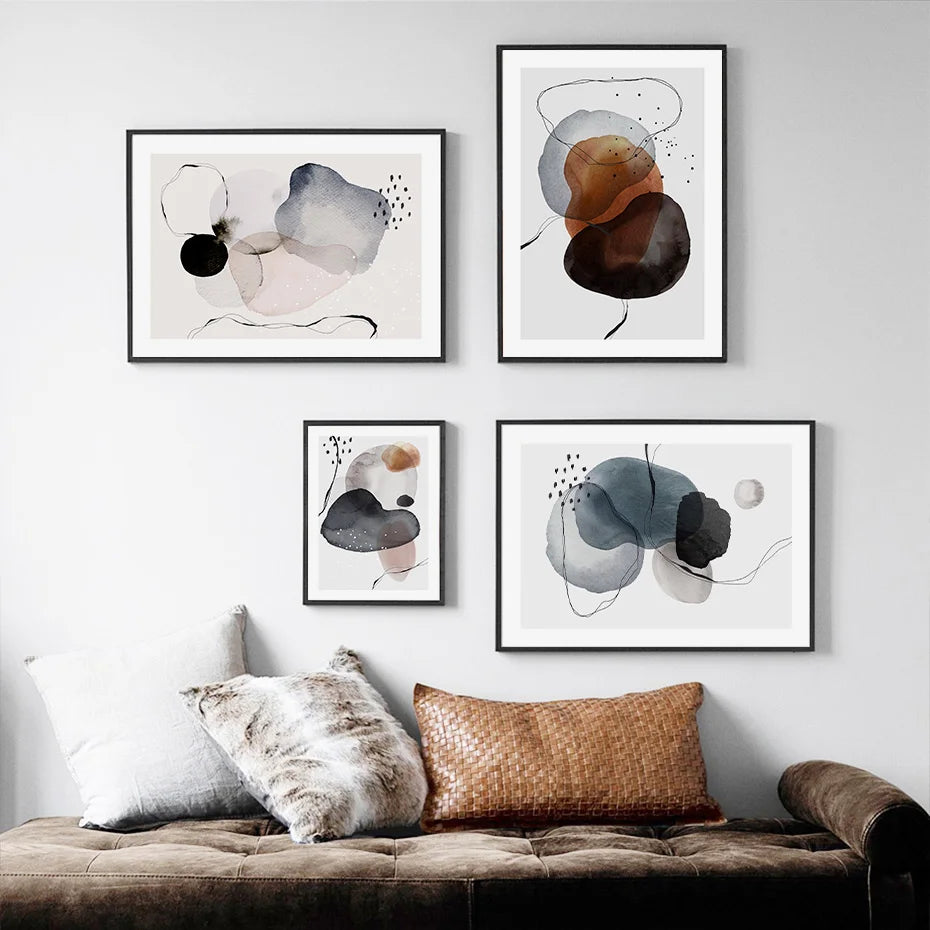 Watercolor Circles Canvas Wall Prints