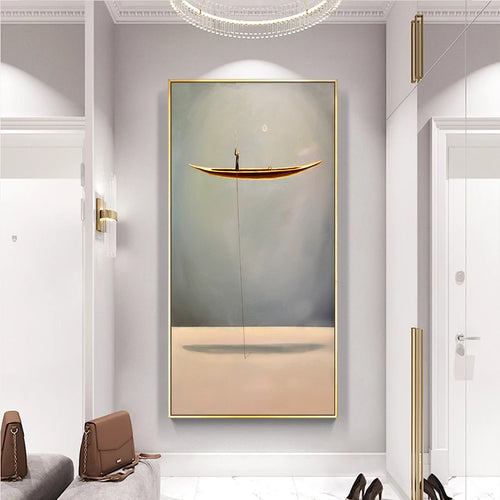 Golden Boat Canvas Wall Prints