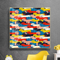 Colored Dog Canvas Wall Print