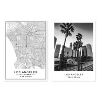 Los Angeles City Map Canvas Prints