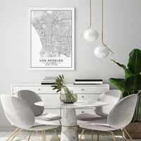 Los Angeles City Map Canvas Prints