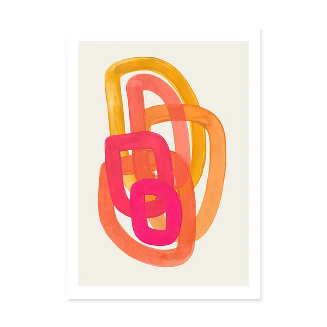 Mid Century Modern Strokes Canvas Wall Prints