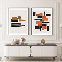 Orange and Black Nordic Canvas Wall Prints