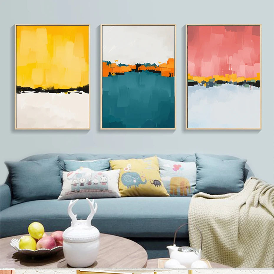 Watercolor Blocks Canvas Wall Print