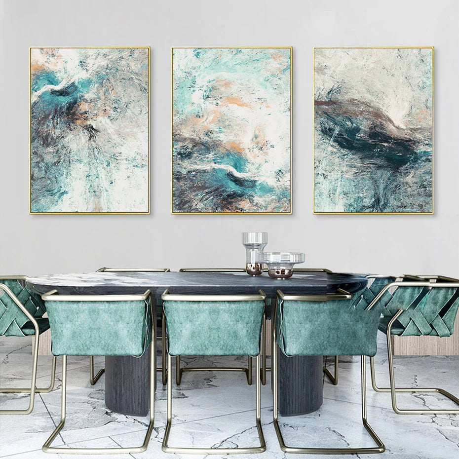 Turquoise Marble Canvas Wall Print