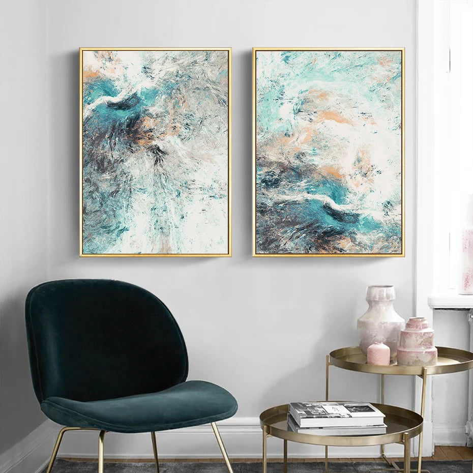 Turquoise Marble Canvas Wall Print