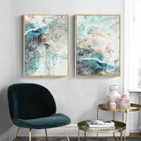 Turquoise Marble Canvas Wall Print