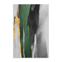 Gold and Green Abstract Canvas Wall Print