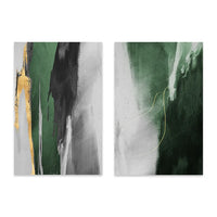 Gold and Green Abstract Canvas Wall Print