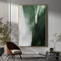 Gold and Green Abstract Canvas Wall Print