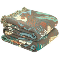 Cartoon Forest Animal Throw Blanket