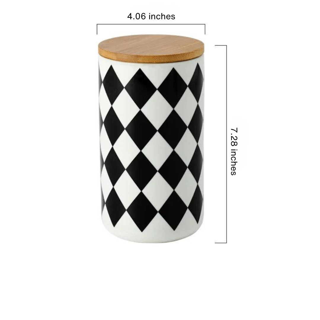 Checkered Ceramic Storage Jars