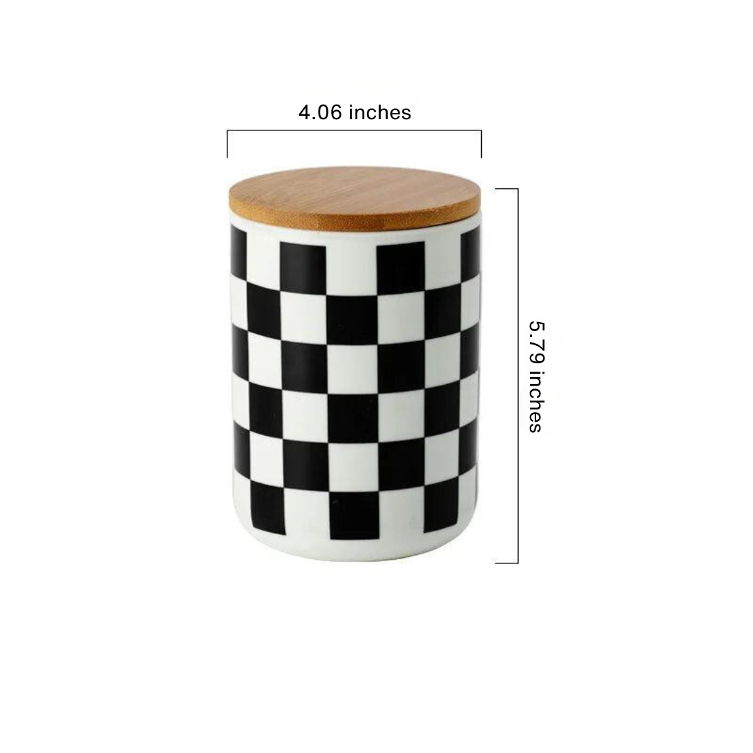 Checkered Ceramic Storage Jars