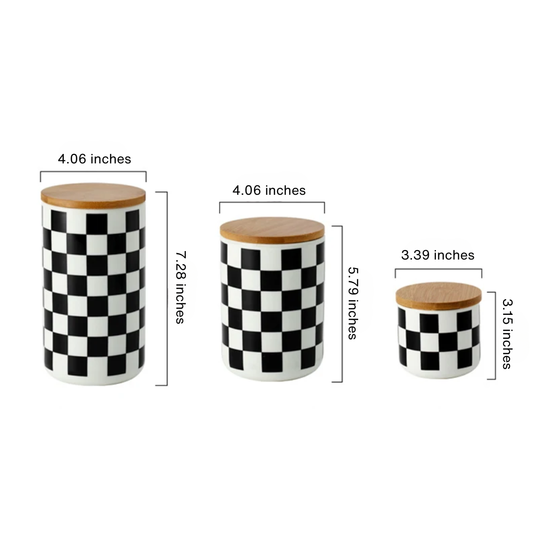 Checkered Ceramic Storage Jars