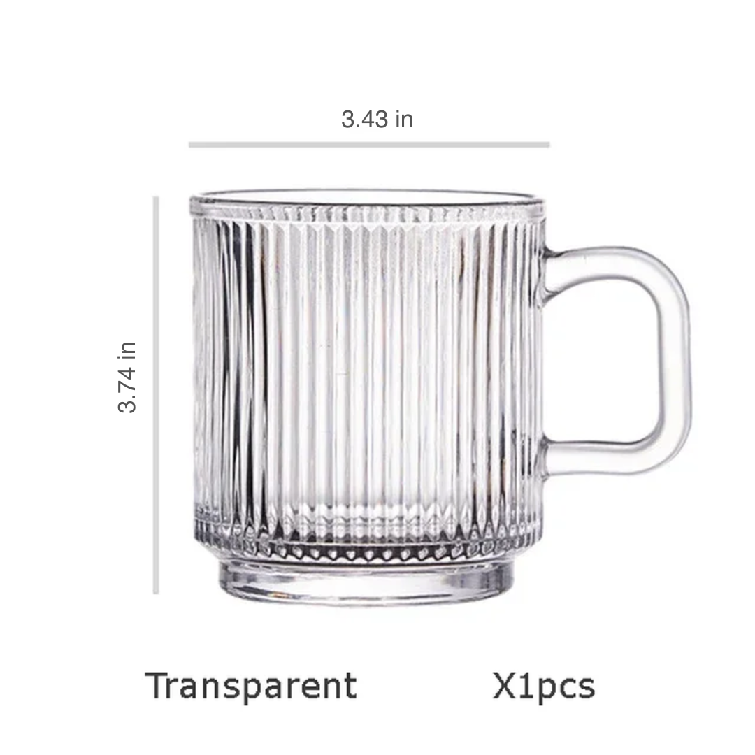 Japanese-Style Vertical Striped Glass Cups