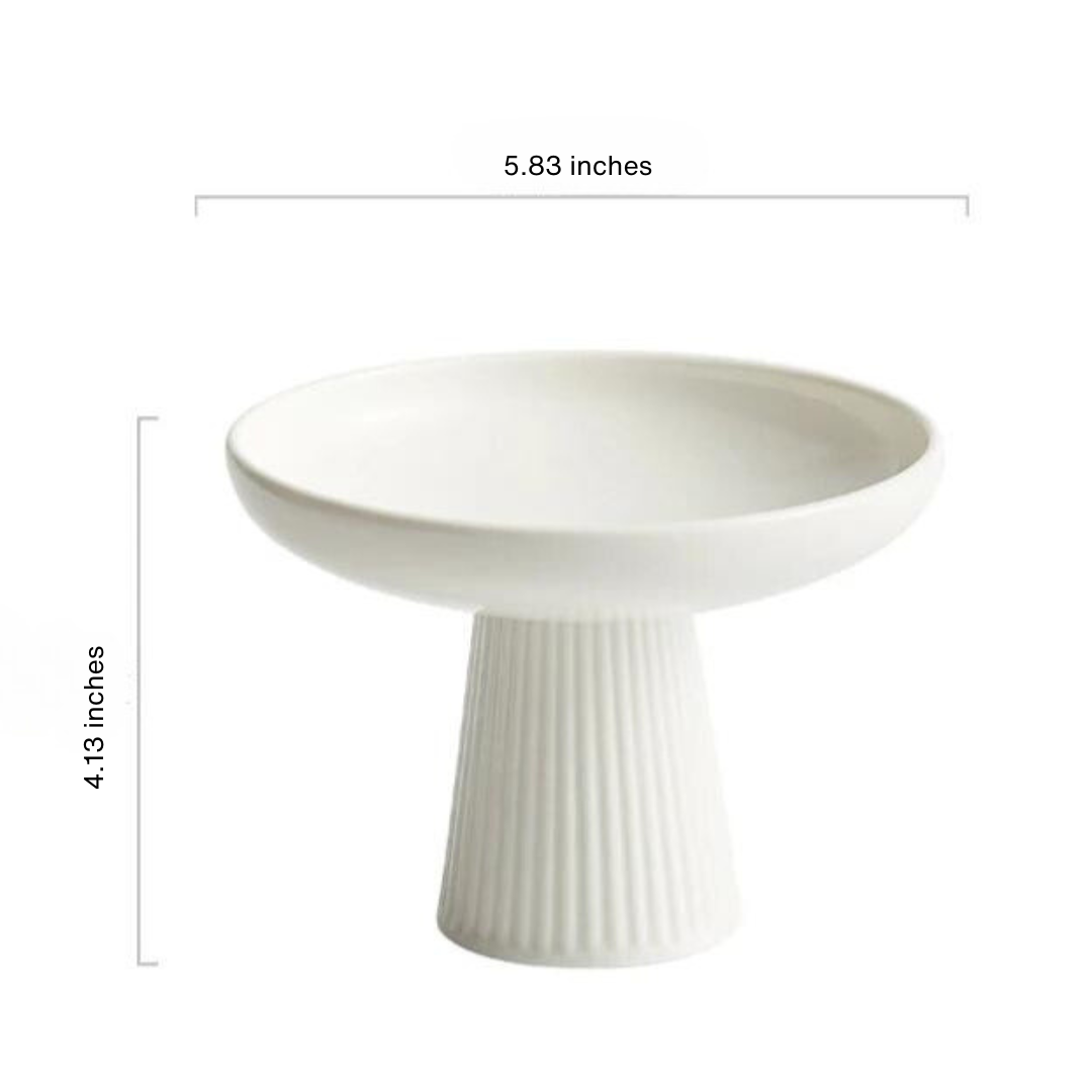 White Ceramic Tall Fruit/Snack Dishes