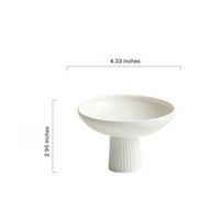 White Ceramic Tall Fruit/Snack Dishes