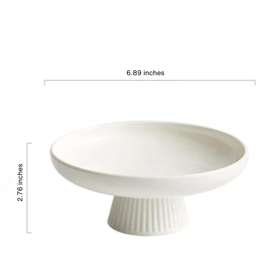 White Ceramic Tall Fruit/Snack Dishes