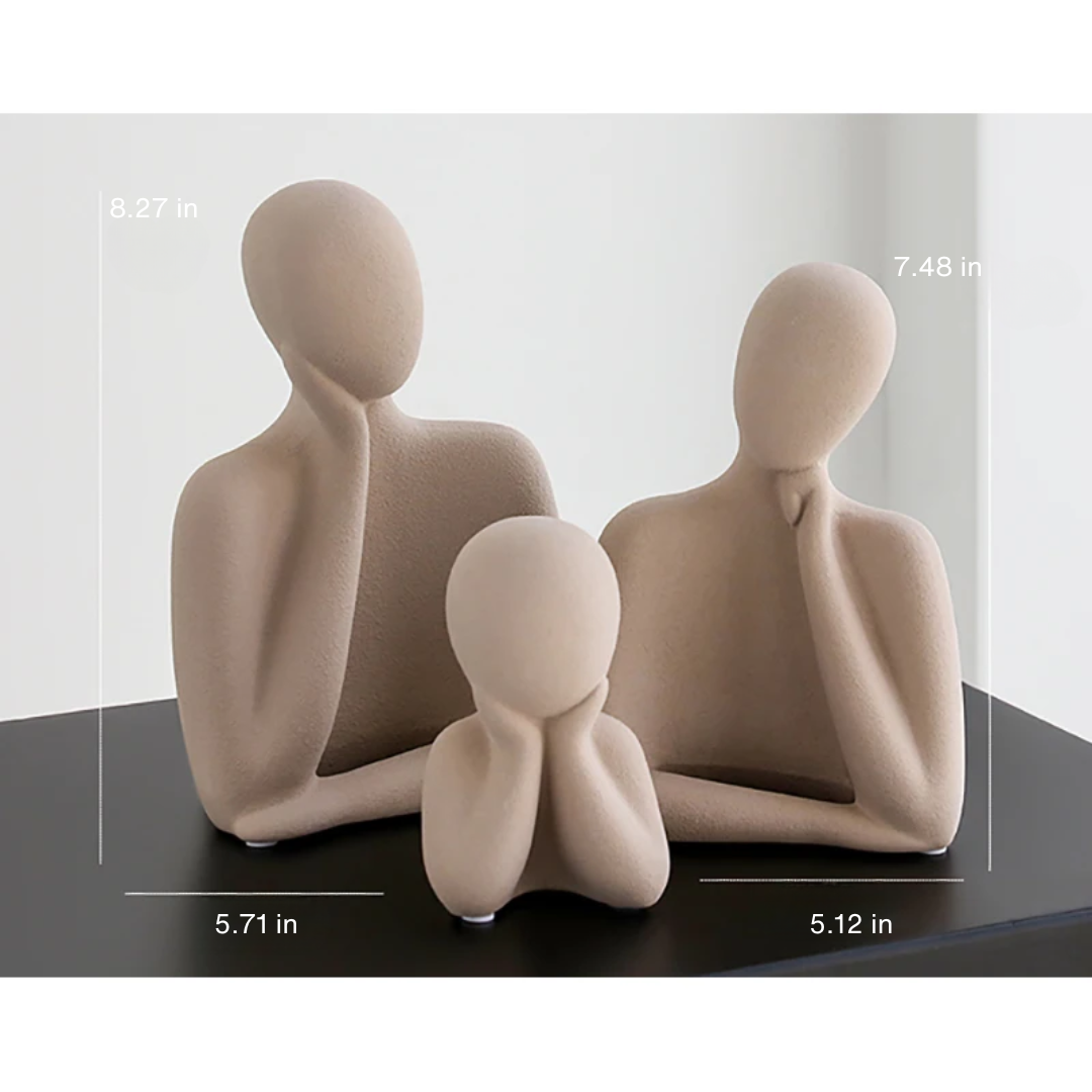 Abstract Frosted Ceramic Figurines