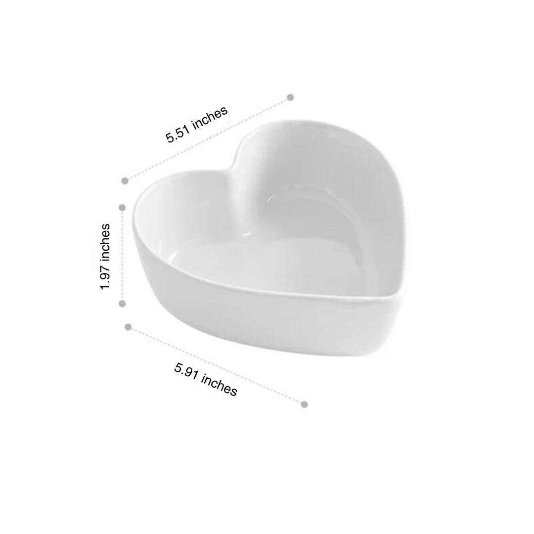 Heart-Shaped Ceramic Bowls