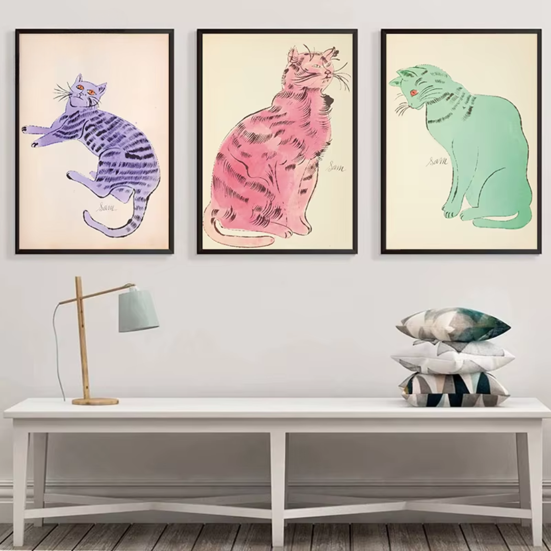 Warhol-Inspired Cat Wall Print