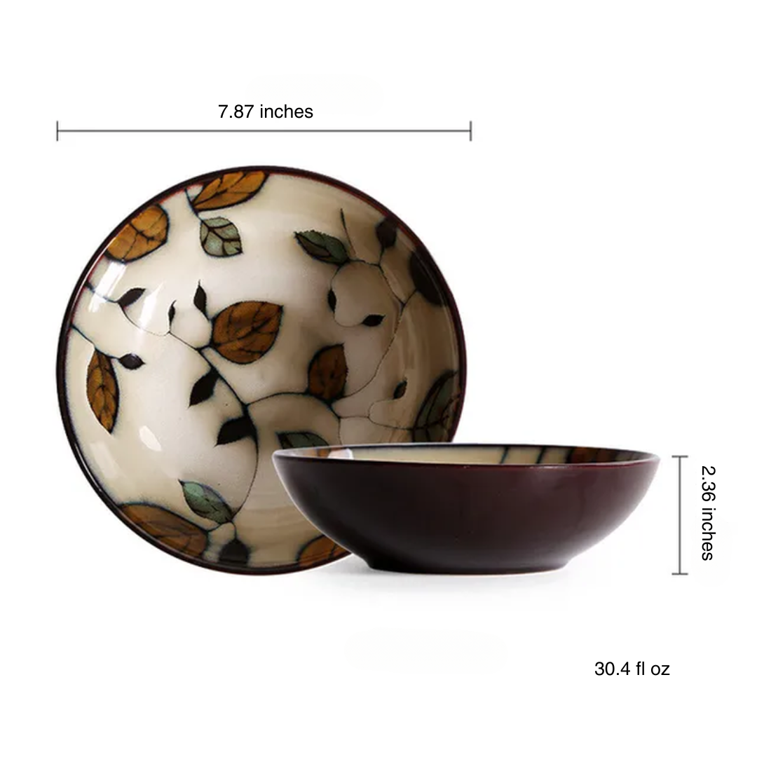 Hand-Painted Ceramic Bowls and Plates