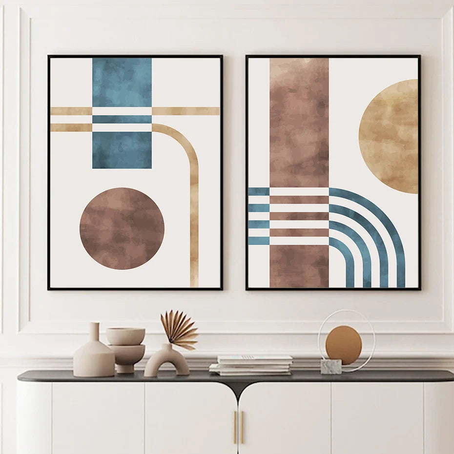 Trendy Minimalist Geometric Canvas Wall Prints