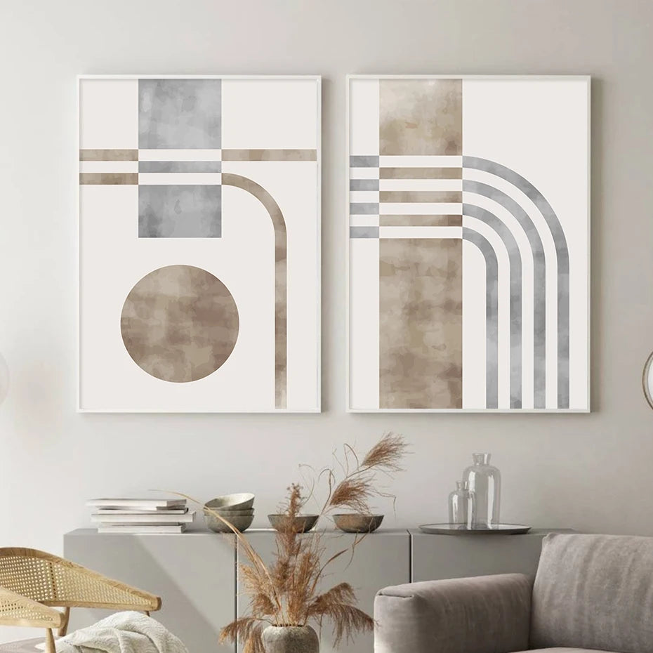 Trendy Minimalist Geometric Canvas Wall Prints