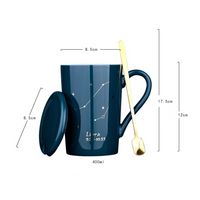 Dark Green Ceramic Constellation Mugs