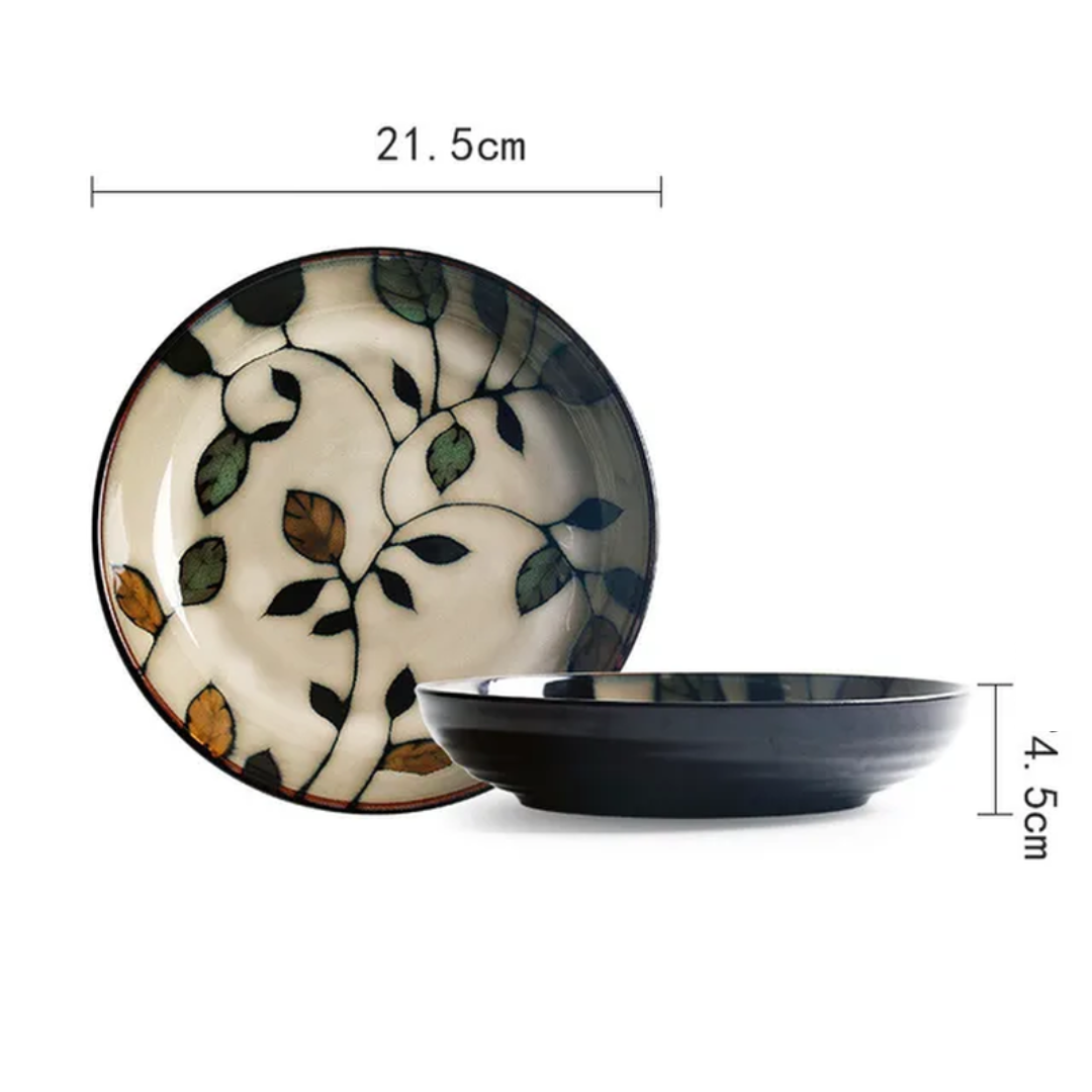 Hand-Painted Ceramic Bowls and Plates