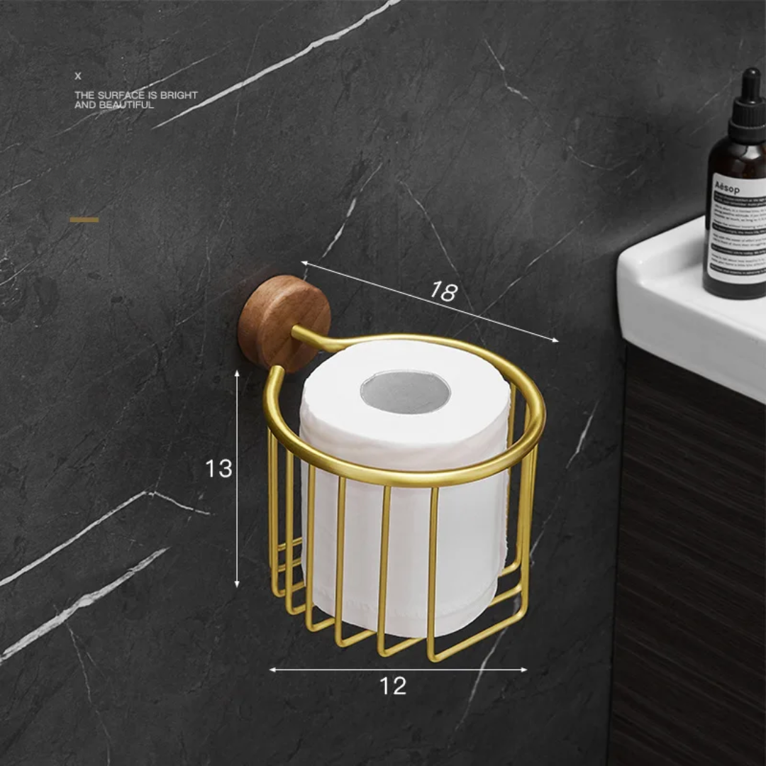 Wooden Metal Tissue Box & Toilet Paper Holders