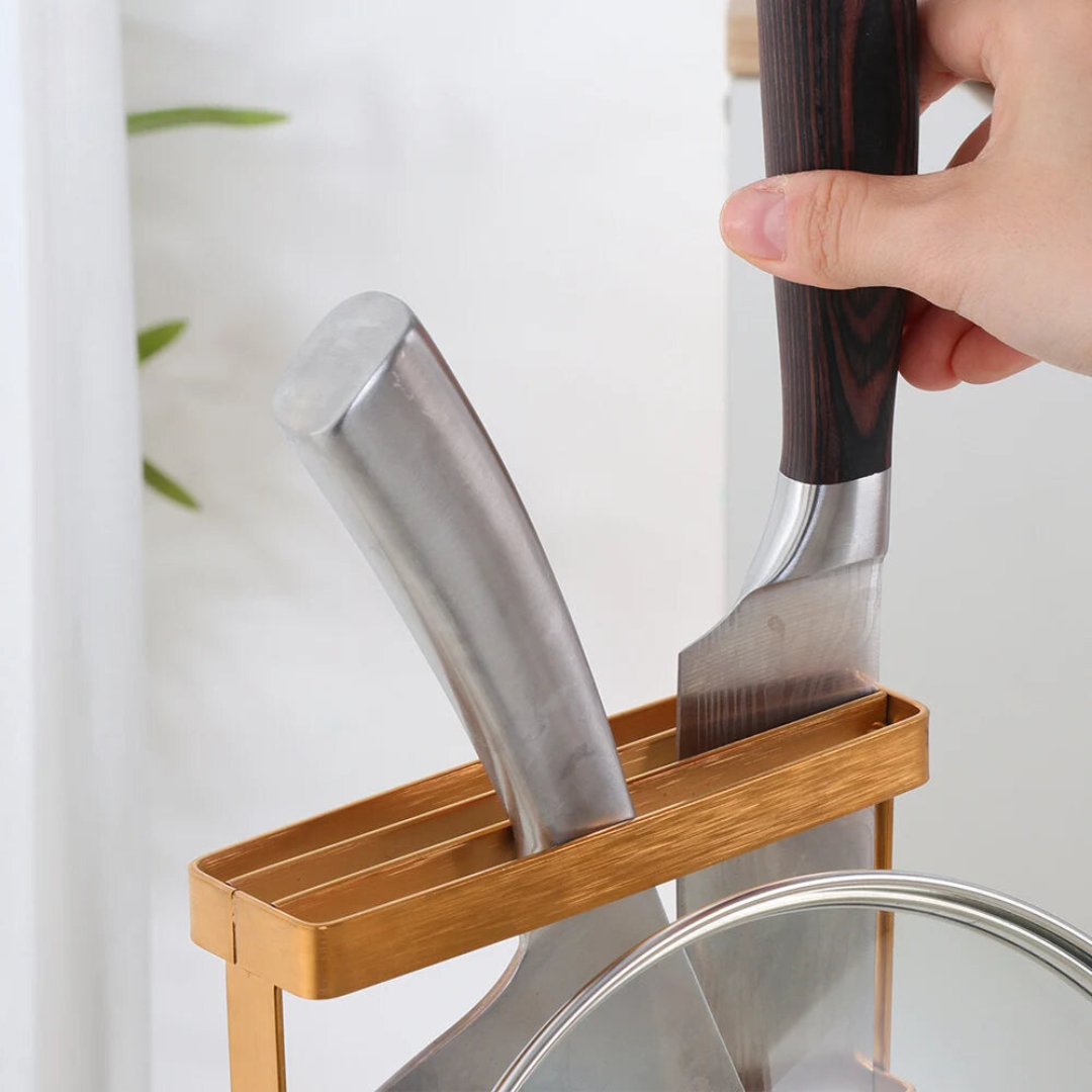 Stainless Steel Knife & Pot Lid Holder