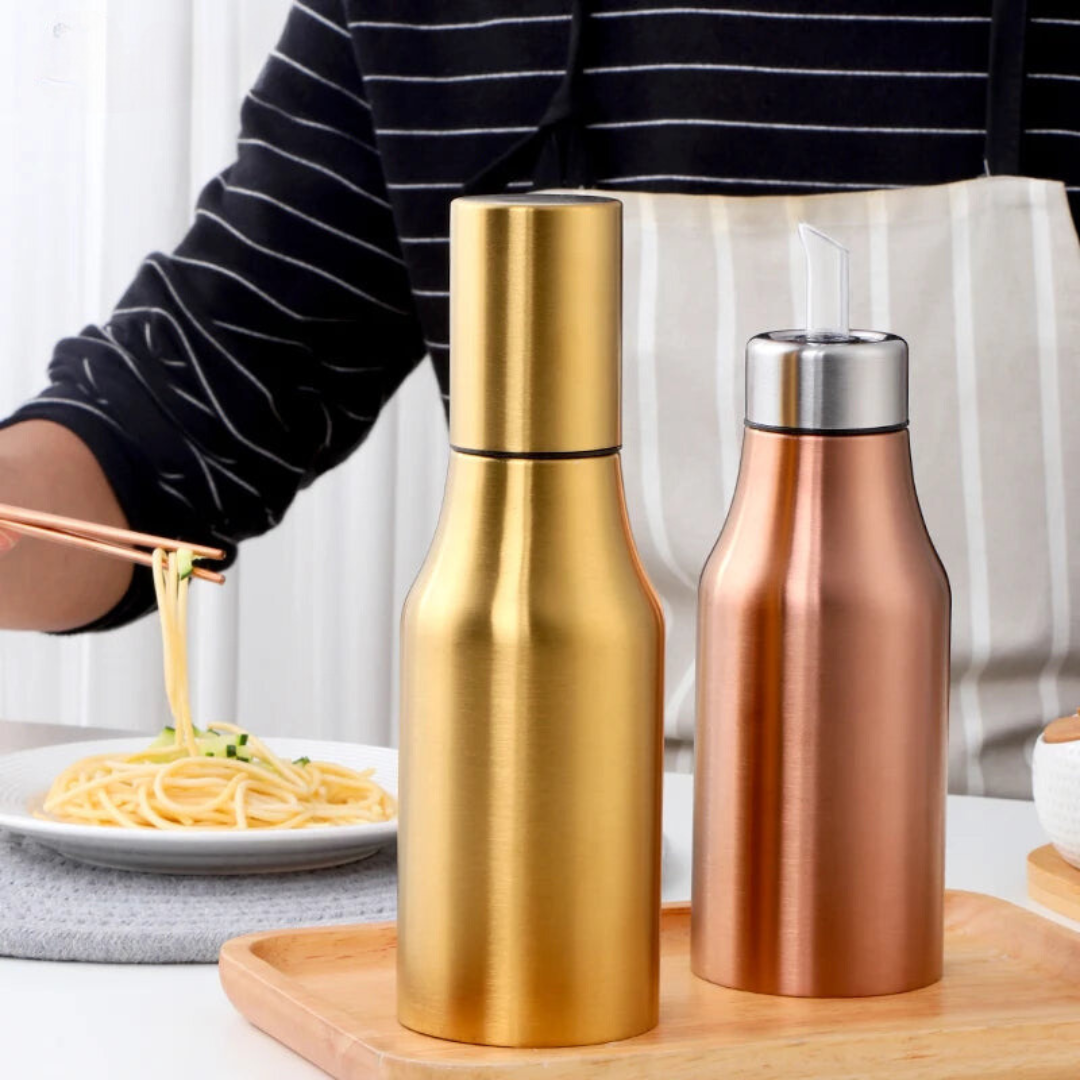 Leak-Proof Stainless Steel Oil Bottles