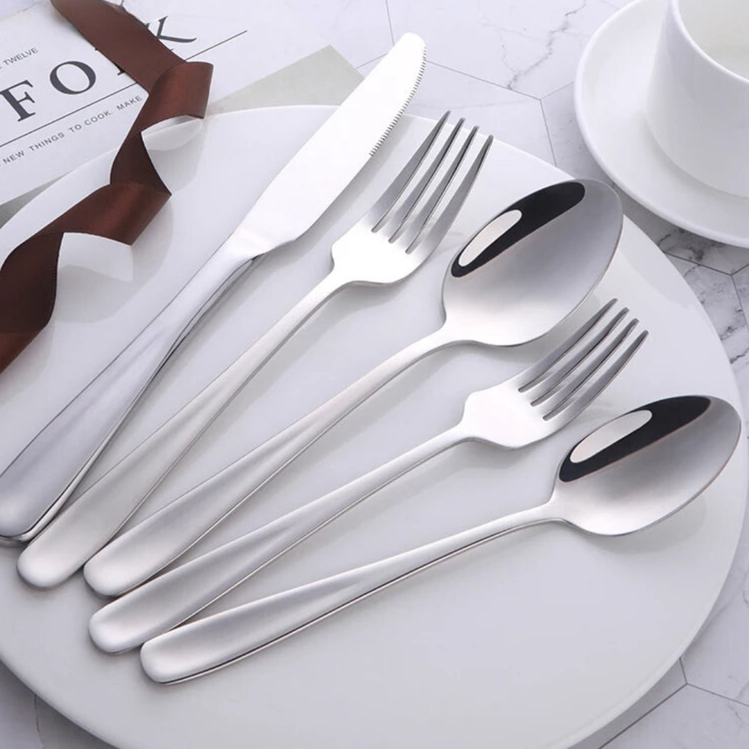 High Quality Stainless Steel Silverware Set - Silver