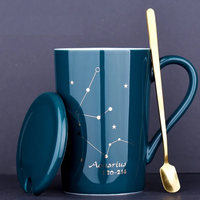 Dark Green Ceramic Constellation Mugs