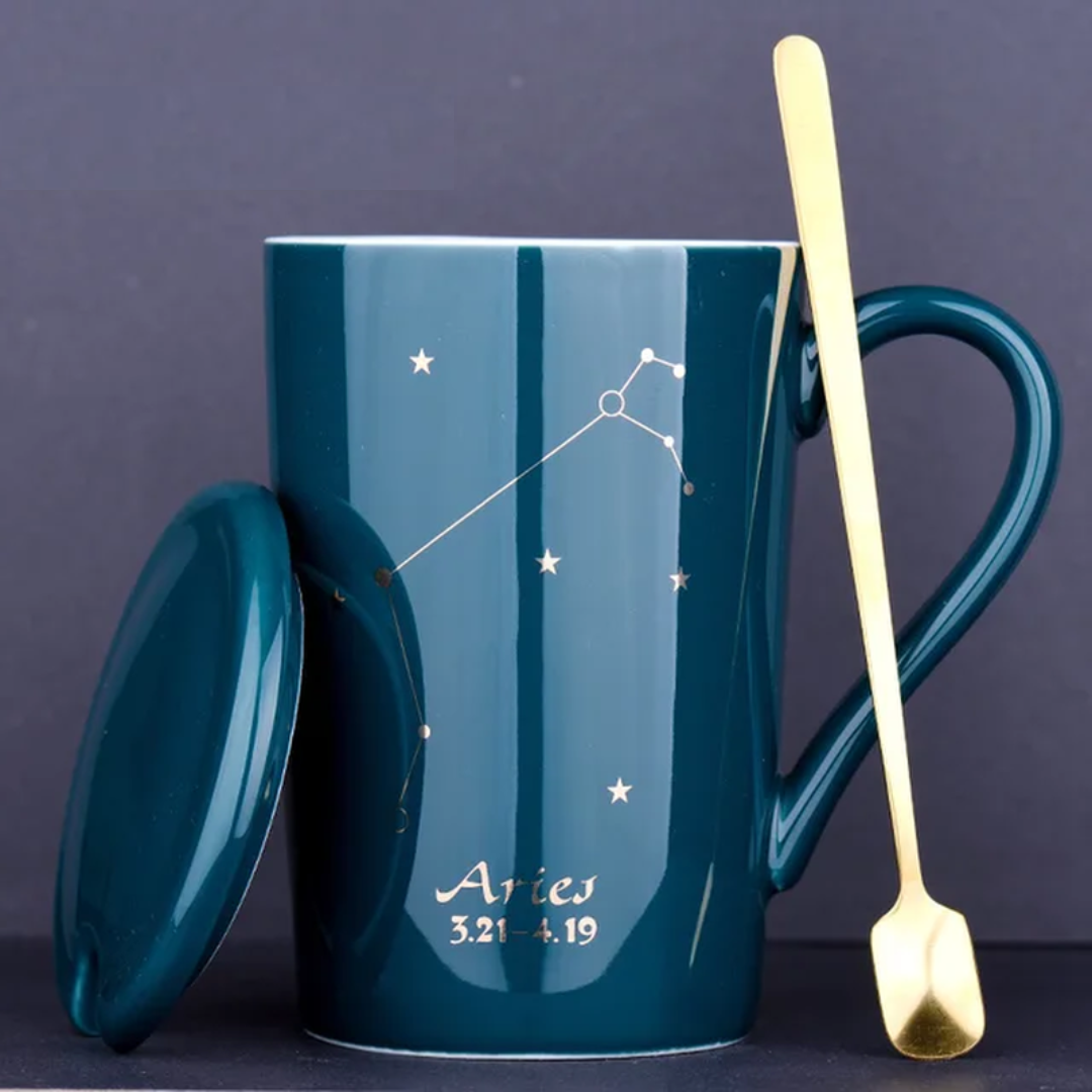 Dark Green Ceramic Constellation Mugs