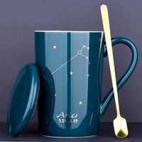 Dark Green Ceramic Constellation Mugs